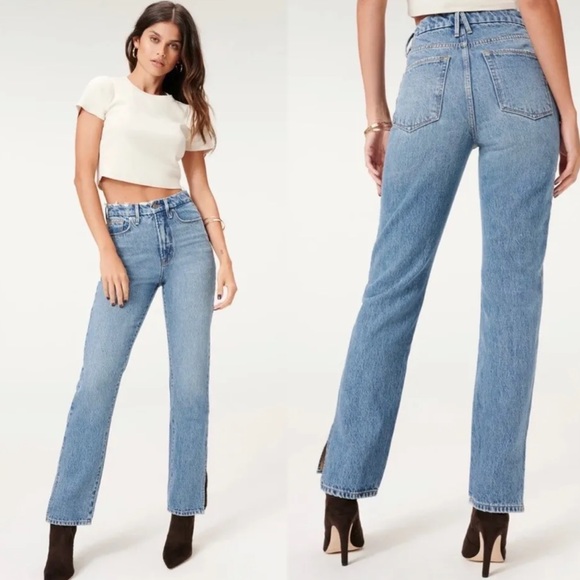Good American GOOD BOY JEANS                BNWT
Color: BLUE941
Size: 00 / 24.5” - Picture 1 of 10